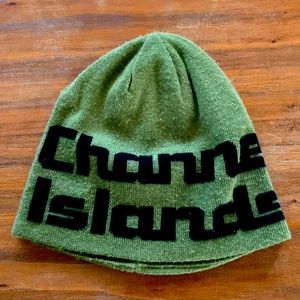Channel Islands surfboards, knit winter hat, beanie, olive, like new